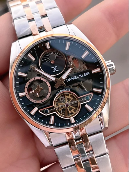 Daniel Klein Otomatik Erkek Kol Saati 30 Metre Suya Dayanıklı Çelik Kordon + Bileklik Hediyeli  VS.BLKT.0691 - Resim 5