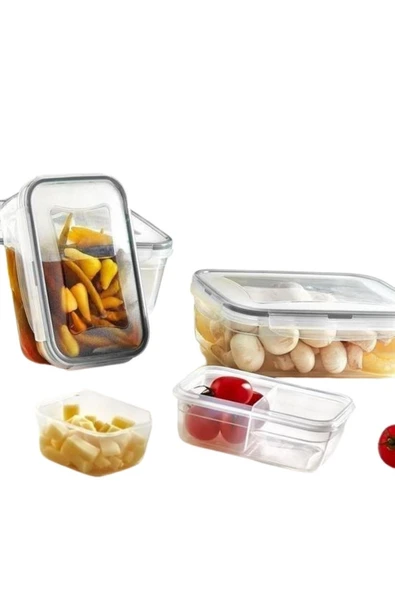 Vos Versa 2 Bölmeli Gri Şeffaf Sızdırmaz Contalı Kilitli Kapaklı 1 Litre Erzak Saklama Kabı VVHM0003 - Resim 3