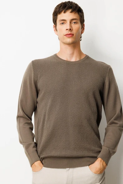 25607 DESEN KRZ ÖNÜ YÜRÜTMELİ BAKLAVALI 36/2 ERKEK TRİKO SY KAZAK - Resim 2