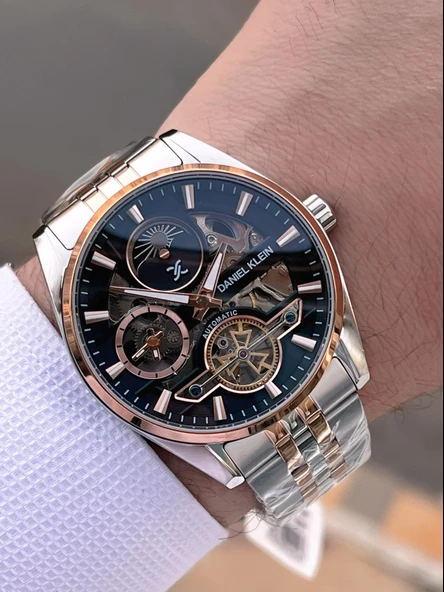 Daniel Klein Otomatik Erkek Kol Saati 30 Metre Suya Dayanıklı Çelik Kordon + Bileklik Hediyeli  VS.BLKT.0691 - Resim 4