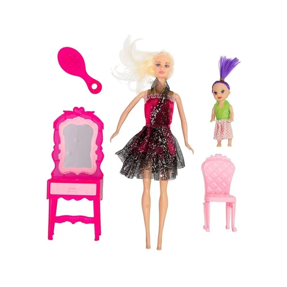 Anlily Bebek ve Oyuncak Makyaj Masası Yavrulu Bebekli - Resim 3