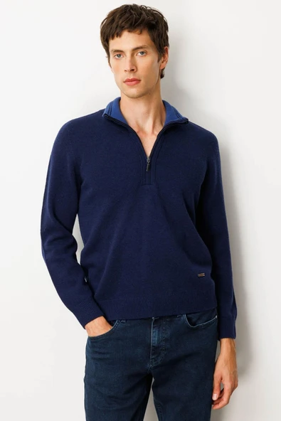 23529 DESEN FERMUARLI DÜŞÜK YAKA BASİC KOMPLE KAZAK - Resim 3