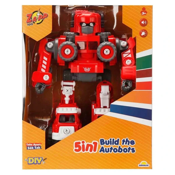 5in1 Zapp Toys Sesli ve Işıklı Sök Tak Robot - Resim 4