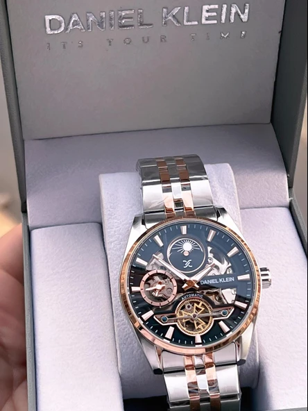 Daniel Klein Otomatik Erkek Kol Saati 30 Metre Suya Dayanıklı Çelik Kordon + Bileklik Hediyeli  VS.BLKT.0691 - Resim 2