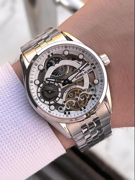 Daniel Klein Otomatik Erkek Kol Saati 30 Metre Suya Dayanıklı Çelik Kordon + Bileklik Hediyeli  VS.BLKT.0696 - Resim 3