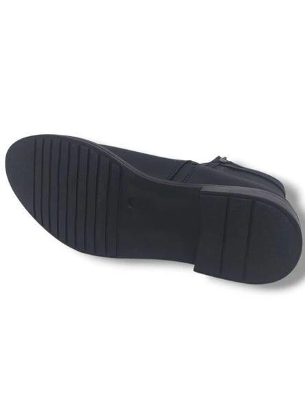 Zerhan 801 Kadın Siyah Tokalı Fermuarlı Büyük Numara Bot 41 42 - Resim 5