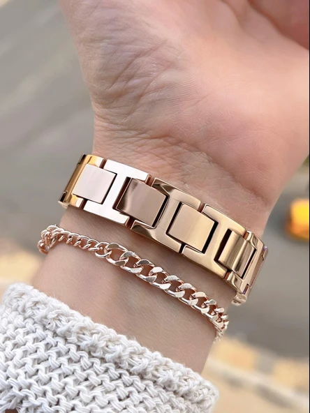 Ferrucci Çelik Kordon 2 Yıl Garantili 3 Atm Suya Dayanıklı Kadın Kol Saati+Bileklik BFC.03588.02 - Resim 3