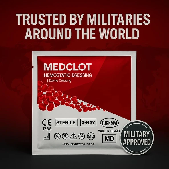 Medclot Hemostatik Kanama Durdurucu Steril Tampon Gazlı Bez Kaolin CE Sertifikalı Spanç Pansuman Acil Durum İlk Yardım Kanama Kontrolü 7,5 x 152 cm - Resim 2