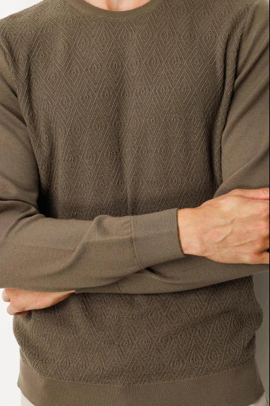 25607 DESEN KRZ ÖNÜ YÜRÜTMELİ BAKLAVALI 36/2 ERKEK TRİKO SY KAZAK - Resim 10