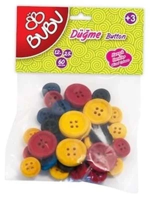 Bubu 1.2x2.5 Cm Karışık Renkli Ahşap Düğme Hs0007 ürün görseli 1