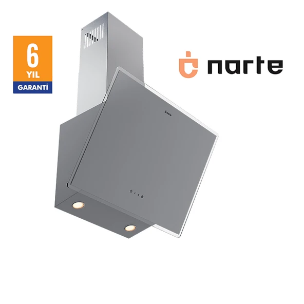 NARTE-H20160S 60CM GRİ CAM EĞİMLİ DAVLUMBAZ - 6 YIL GARANTİLİ - Resim 2