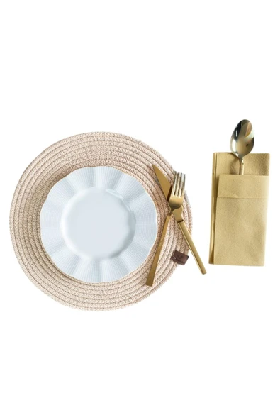 Vos Versa Amerikan Servis Tekli Supla Lux Sunum Tabak Altlığ - Yuvarlak Bej VVHM0039 ürün görseli