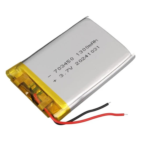 Powermaster 703450 3.7V 1300Mah Lityum Polimer (Li-Po) Batarya Ciklet Pil - Resim 2