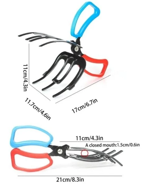 3 Pençeli 11 cm Balık Sabitleyici Maşa - Resim 3