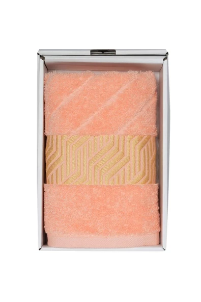 Vos Versa Bursa Varak Serisi 50x90cm %100 Pamuk Yüz Havlusu Somon VVHM0016 - Resim 3