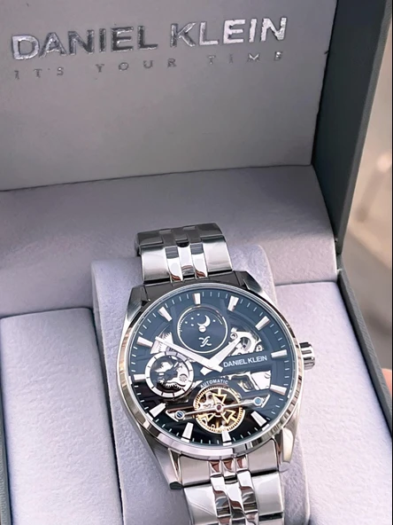 Daniel Klein Otomatik Erkek Kol Saati 30 Metre Suya Dayanıklı Çelik Kordon + Bileklik Hediyeli  VS.BLKT.0690 - Resim 5