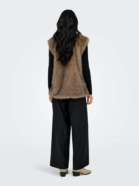 15354308 ONLDAWN LIFE FAUX FUR WAISTCOAT OTW - Resim 5