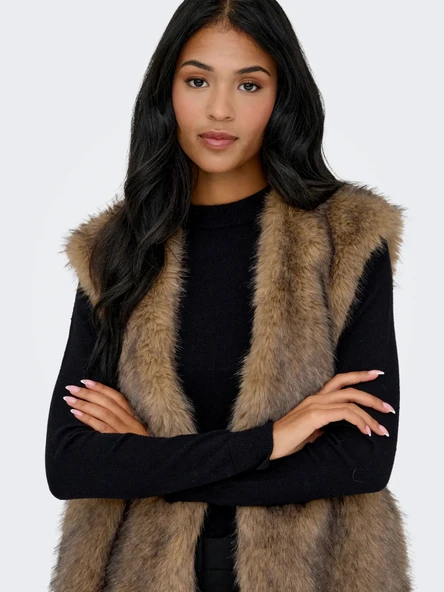 15354308 ONLDAWN LIFE FAUX FUR WAISTCOAT OTW - Resim 3