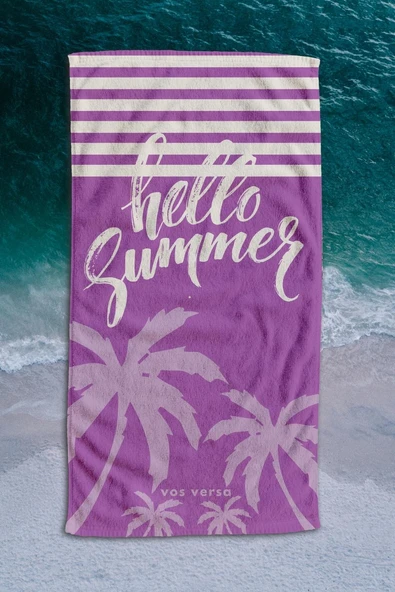 Vos Versa Dijital Baskı 2li Kadın Boy Plaj Havlusu 75x150cm Karışık VVHM0035 - Resim 4