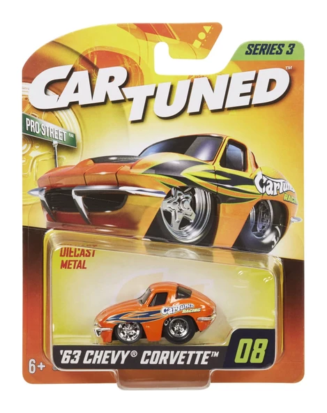 Adore Oyuncak CarTuned S3 1963 Chevy Corvette Stingray - Turuncu Pro Street Araba ICT526735 - Resim 5