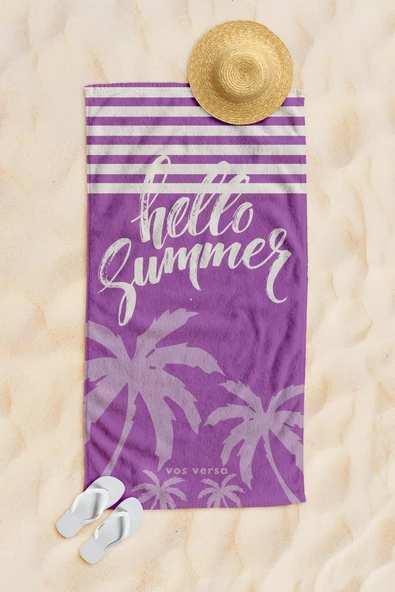 Vos Versa Dijital Baskı 2li Kadın Boy Plaj Havlusu 75x150cm Karışık VVHM0035 - Resim 3