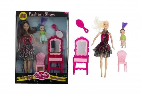 Anlily Bebek ve Oyuncak Makyaj Masası Yavrulu Bebekli - Resim 2