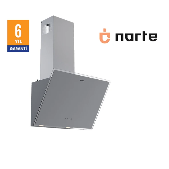 NARTE-H20160S 60CM GRİ CAM EĞİMLİ DAVLUMBAZ - 6 YIL GARANTİLİ - Resim 3