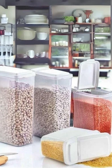 Vos Versa 3lü Dikey Mavi Şeffaf Erzak Saklama Kabı Seti 2400 X 1700 X 1200 ML VVHM0002 - Resim 2