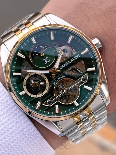 Daniel Klein Otomatik Erkek Kol Saati 30 Metre Suya Dayanıklı Çelik Kordon + Bileklik Hediyeli  VS.BLKT.0694 - Resim 5