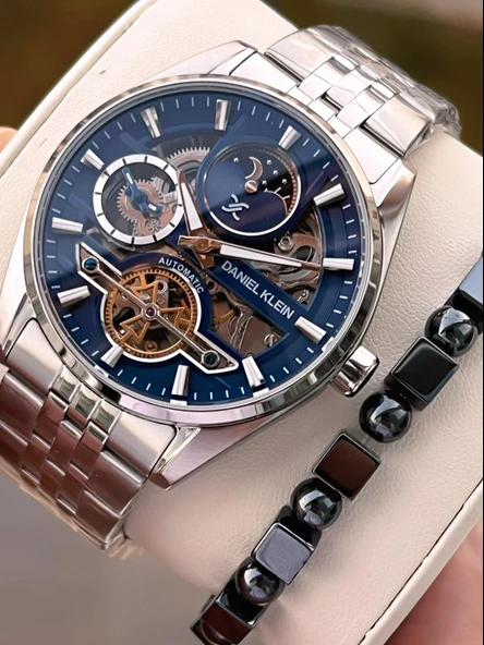 Daniel Klein Otomatik Erkek Kol Saati 30 Metre Suya Dayanıklı Çelik Kordon + Bileklik Hediyeli  VS.BLKT.0693 ürün görseli