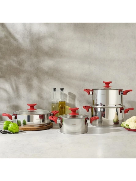 Hisar Vega Soft Touch 8 Parça Çelik Tencere Seti ürün görseli