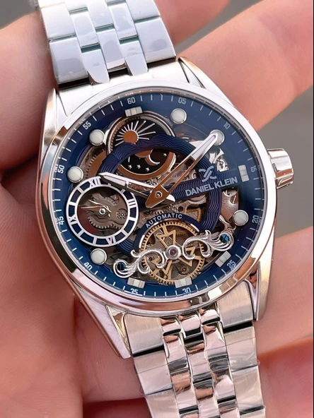 Daniel Klein Otomatik Erkek Kol Saati 30 Metre Suya Dayanıklı Çelik Kordon + Bileklik Hediyeli  VS.BLKT.0697 - Resim 4