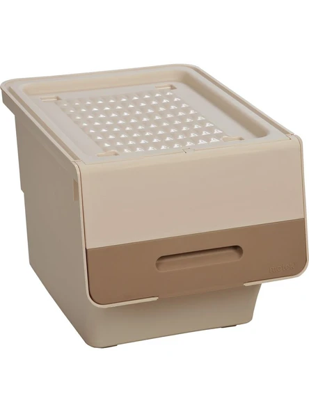 Freebox 33 Litre Krem Kahve Organizer – Tekerlekli 3’lü Set Organizer - Resim 2