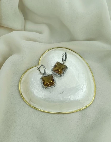 Küpe Zultanit 925 Ayar Gümüş Renk Değiştiren Sultanit Sallanır Küpe - Resim 4