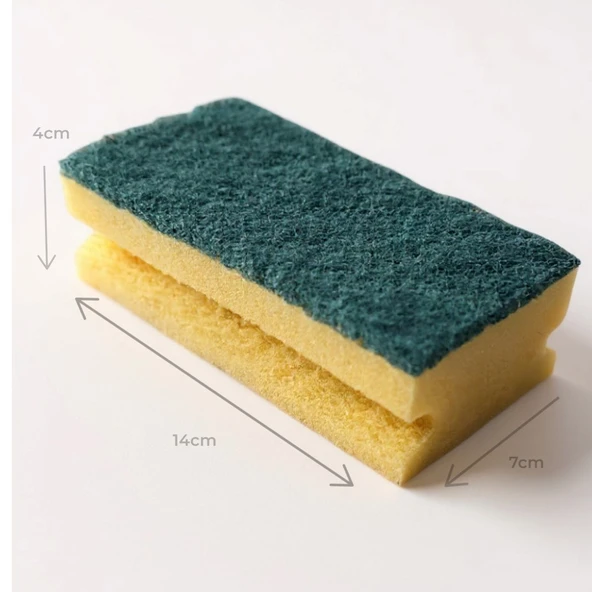 Technow Jumbo Büyük Boy Vip Kaliteli 14 x 7 cm Oluklu Bulaşık Süngeri 5 Adet - Resim 2