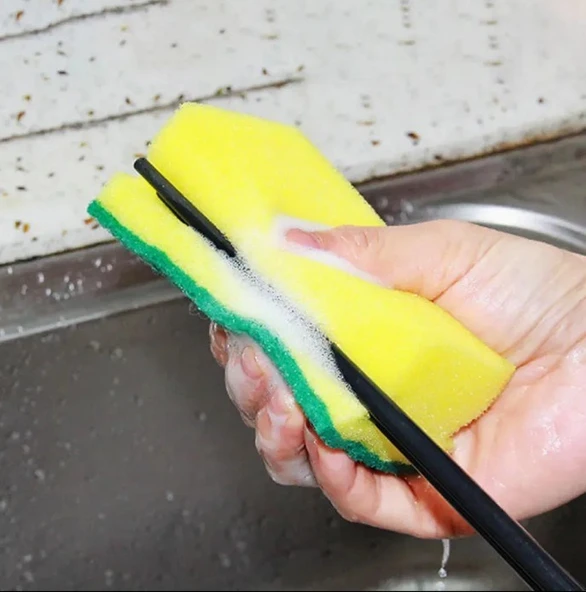 Technow Jumbo Büyük Boy Vip Kaliteli 14 x 7 cm Oluklu Bulaşık Süngeri 5 Adet - Resim 5