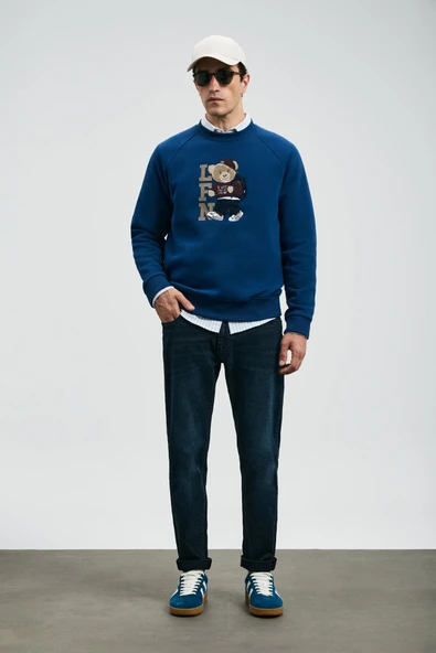 Lufian 112200235 Andrea Spor Jean Erkek Pantolon Slim Fit Erkek Kot Pantolon - Resim 6