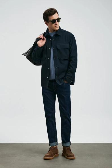 Lufian 112200226 Sky Smart Jean Erkek Pantolon Slim Fit Erkek Kot Pantolon - Resim 5