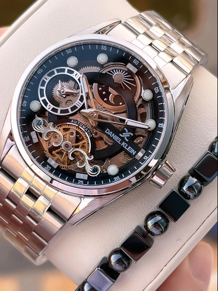 Daniel Klein Otomatik Erkek Kol Saati 30 Metre Suya Dayanıklı Çelik Kordon + Bileklik Hediyeli  VS.BLKT.0698 ürün görseli