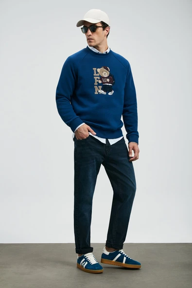 Lufian 112200235 Andrea Spor Jean Erkek Pantolon Slim Fit Erkek Kot Pantolon - Resim 5