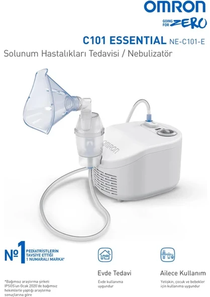 Omron C101 Essential Şarjlı Nebulizatör - Aile için Uygun, Taşınabilir ve Kolay Temizlenebilir, Ev ve Seyahat İçin İdeal - Resim 4
