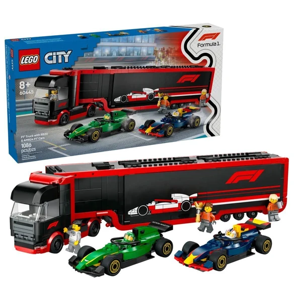 60445 Lego City F1 Tırı ve RB20 ve AMR24 1086 parça +8 yaş - Resim 5