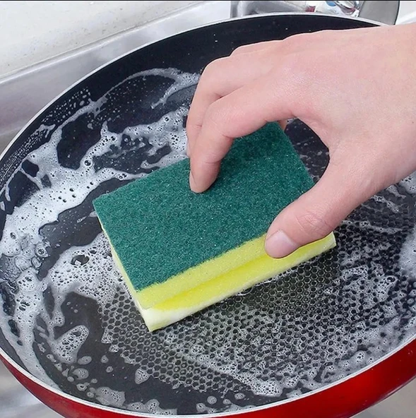 Technow Jumbo Büyük Boy Vip Kaliteli 14 x 7 cm Oluklu Bulaşık Süngeri 5 Adet - Resim 7