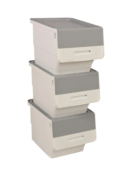 Freebox 33 Litre Beyaz Organizer – Gri Tekerlekli 3’lü Set Organizer ürün görseli