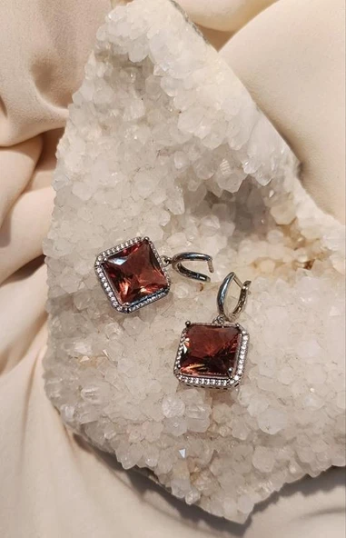 Küpe Zultanit 925 Ayar Gümüş Renk Değiştiren Sultanit Sallanır Küpe - Resim 3