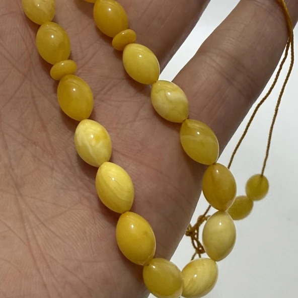 Doğal Kaya Damla Kehribar Tesbih 33lük 12,60 Gram - Resim 8