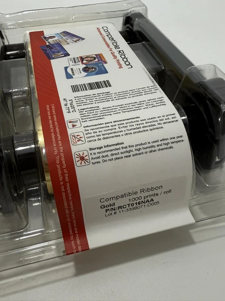 Evolis RCT016NAA Metalik Altın Monokrom Ribon - Resim 4