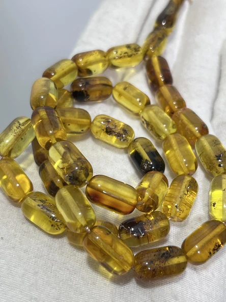 Kapsül Kesim Doğal Kaya Damla Kehribar Tesbih 33lük 22,70 Gram - Resim 4