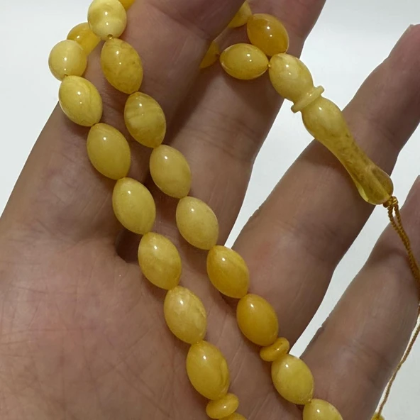 Doğal Kaya Damla Kehribar Tesbih 33lük 12,60 Gram - Resim 9