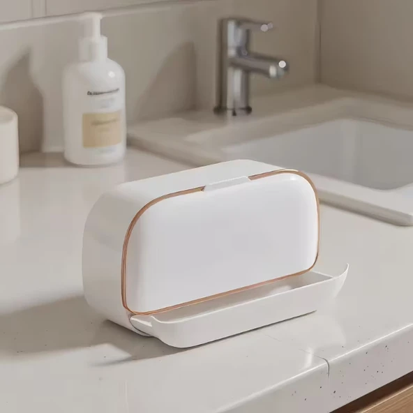 Periboia Kapaklı Ve Drenaj Bölmeli Duvara Monte Sabunluk - Resim 4